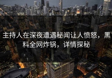 主持人在深夜遭遇秘闻让人愤怒，黑料全网炸锅，详情探秘