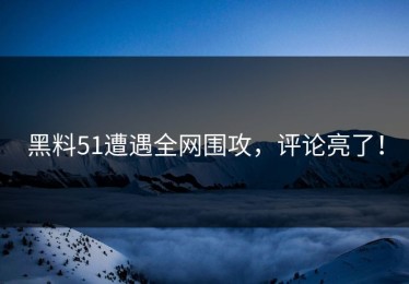 黑料51遭遇全网围攻，评论亮了！