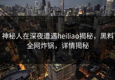 神秘人在深夜遭遇heiliao揭秘，黑料全网炸锅，详情揭秘