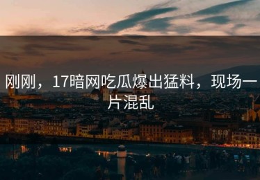 刚刚，17暗网吃瓜爆出猛料，现场一片混乱