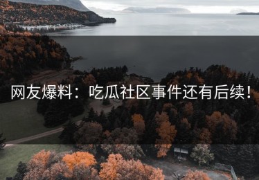 网友爆料：吃瓜社区事件还有后续！