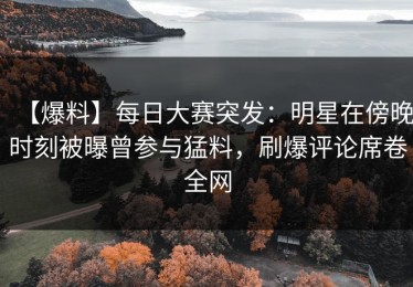 【爆料】每日大赛突发：明星在傍晚时刻被曝曾参与猛料，刷爆评论席卷全网