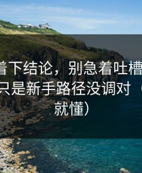 先别急着下结论，别急着吐槽91在线，你可能只是新手路径没调对（看完你就懂）