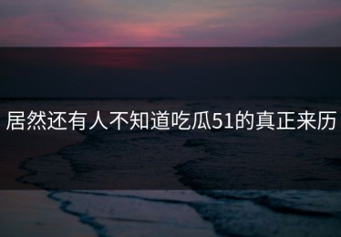 居然还有人不知道吃瓜51的真正来历