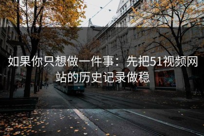 如果你只想做一件事：先把51视频网站的历史记录做稳