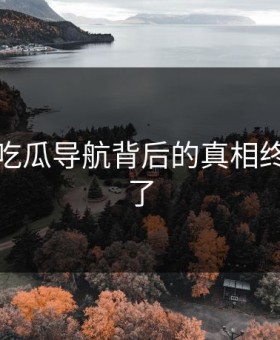 震惊！吃瓜导航背后的真相终于曝光了