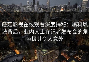 蘑菇影视在线观看深度揭秘：爆料风波背后，业内人士在记者发布会的角色极其令人意外