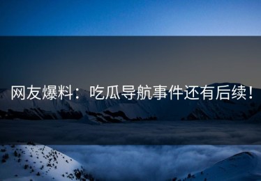 网友爆料：吃瓜导航事件还有后续！