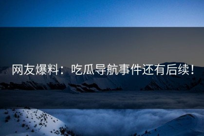 网友爆料：吃瓜导航事件还有后续！