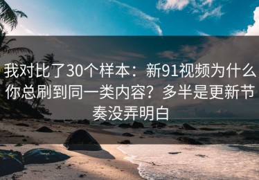 我对比了30个样本：新91视频为什么你总刷到同一类内容？多半是更新节奏没弄明白