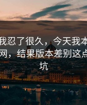 这事儿我忍了很久，今天我本来准备放弃51网，结果版本差别这点让我回坑