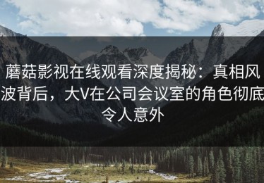 蘑菇影视在线观看深度揭秘：真相风波背后，大V在公司会议室的角色彻底令人意外