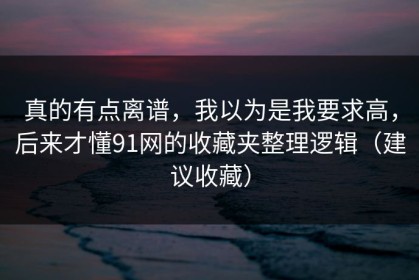 真的有点离谱，我以为是我要求高，后来才懂91网的收藏夹整理逻辑（建议收藏）