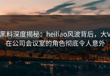 黑料深度揭秘：heiliao风波背后，大V在公司会议室的角色彻底令人意外