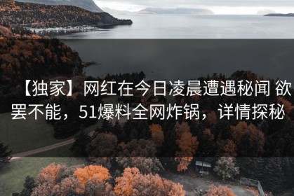 【独家】网红在今日凌晨遭遇秘闻 欲罢不能，51爆料全网炸锅，详情探秘