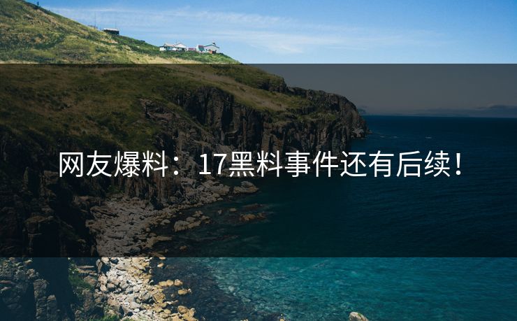 网友爆料：17黑料事件还有后续！